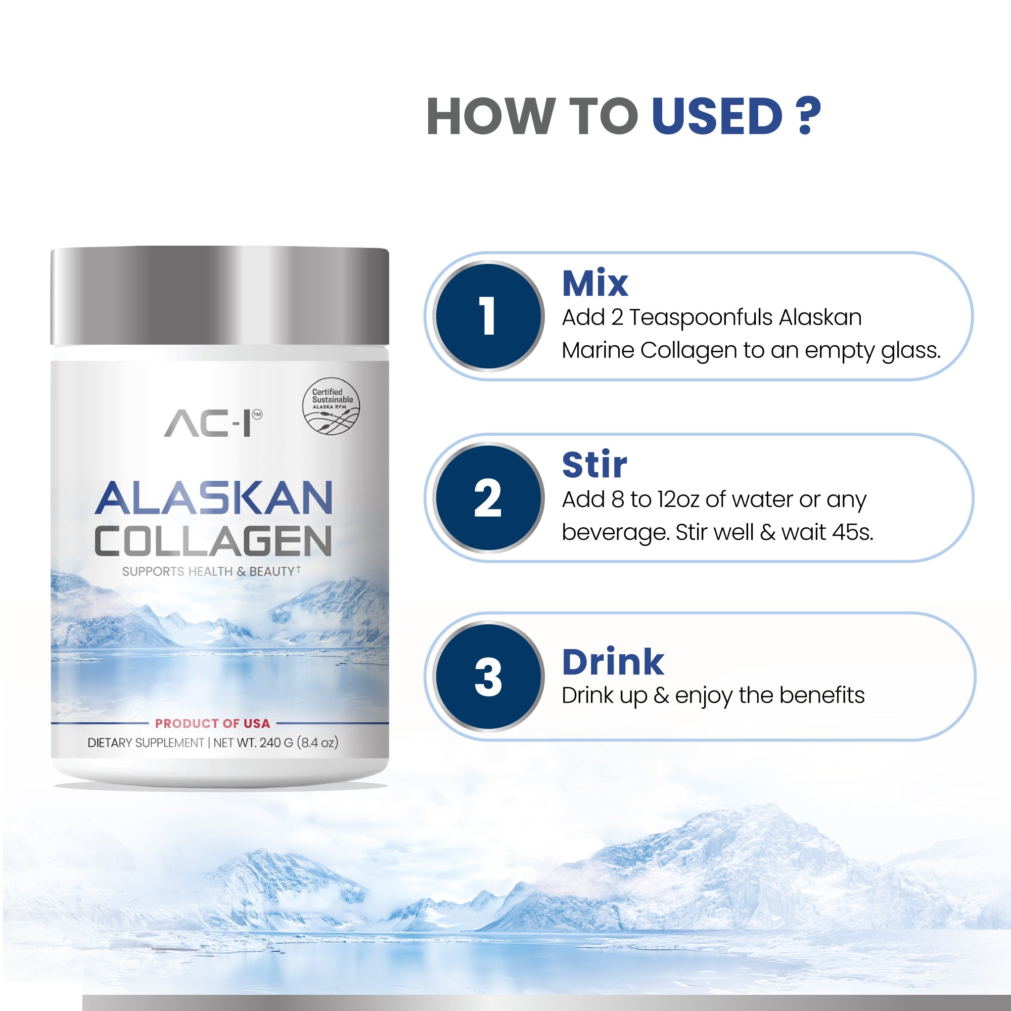 Alaskan Marine Collagen (3-Bottle Combo Set)