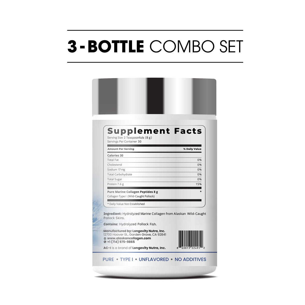 Alaskan Marine Collagen (3-Bottle Combo Set)